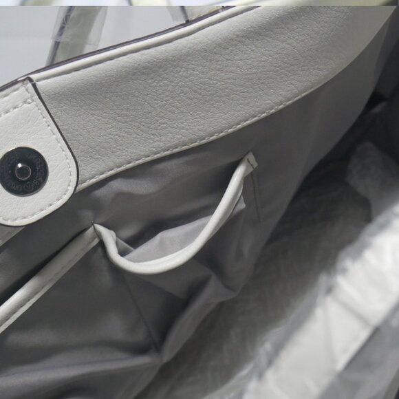 NWT International Concepts White Floral Tote Bag & Pouch Set INC Shoulder Purse - Picture 8 of 8